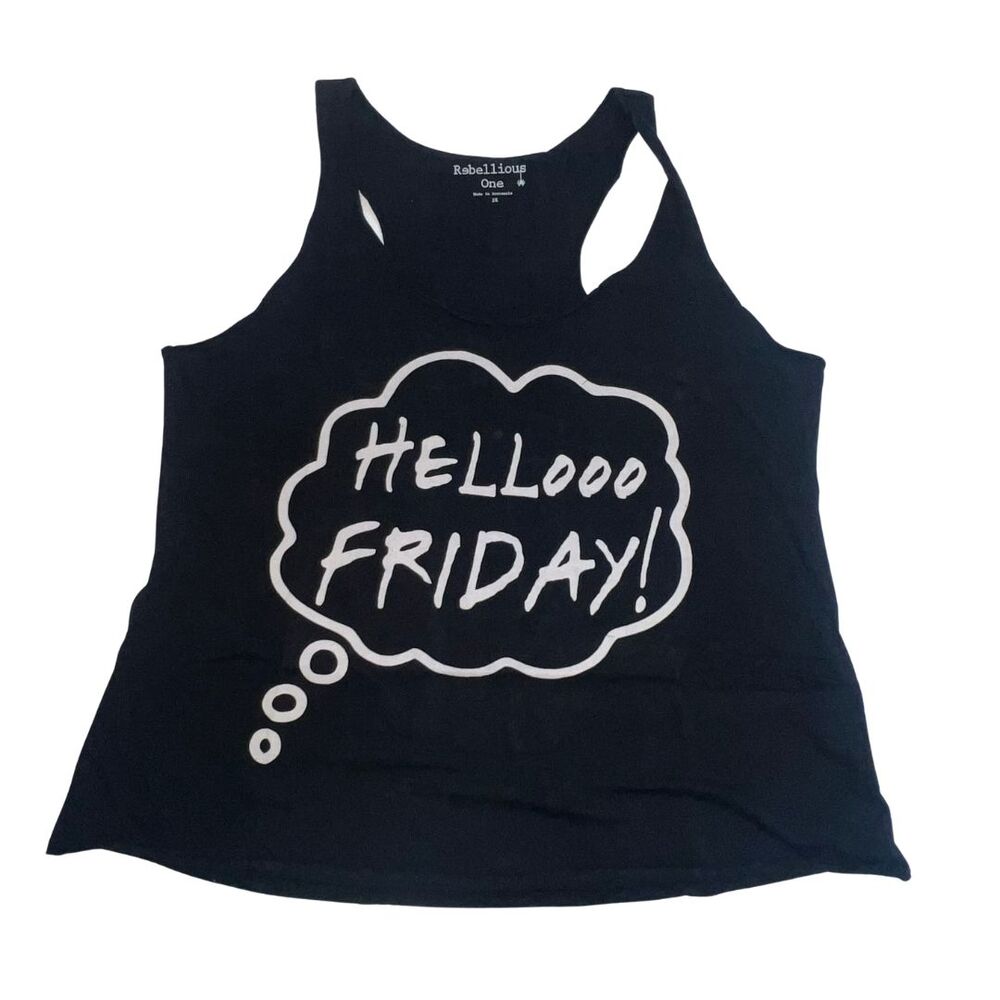 Rebellious One Tank Top Womens 2X Racer Back Sleeveless Everyday Humor Shirt